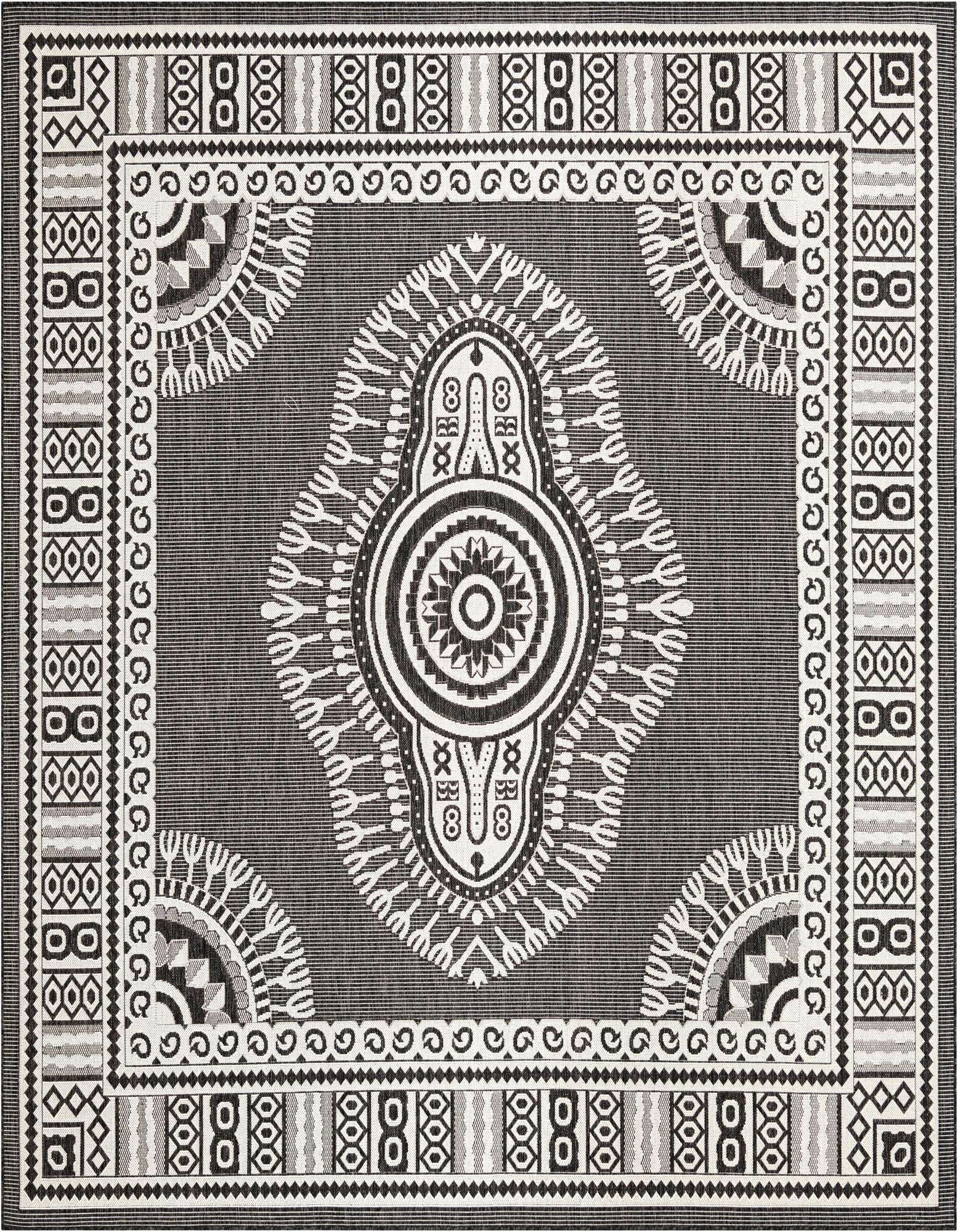 10' x 10' Easy-Clean Traditional Indoor / Outdoor Square Rug