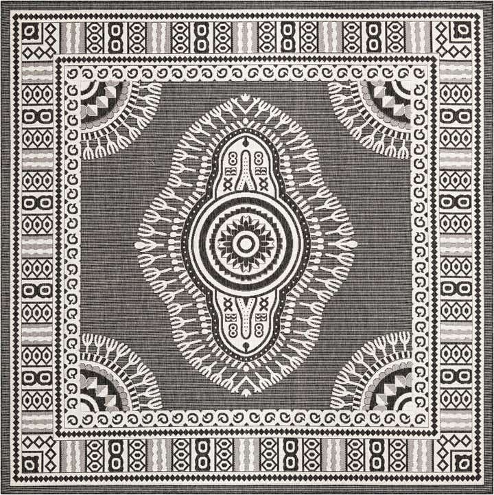 10' x 10' Easy-Clean Traditional Indoor / Outdoor Square Rug