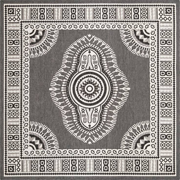 Detail image of 10' x 10' Easy-Clean Traditional Indoor / Outdoor Square Rug