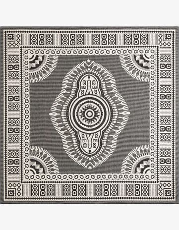 12' x 12' Easy-Clean Traditional Indoor / Outdoor Square Rug