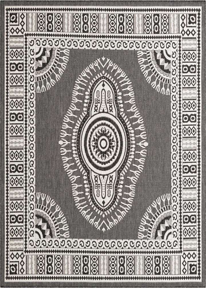 7' 10 x 7' 10 Easy-Clean Traditional Indoor / Outdoor Square Rug