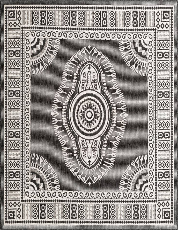 Detail image of 7' 10 x 7' 10 Easy-Clean Traditional Indoor / Outdoor Square Rug