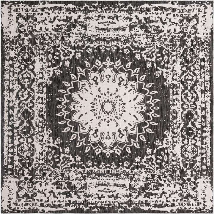 10' x 10' Easy-Clean Traditional Indoor / Outdoor Square Rug