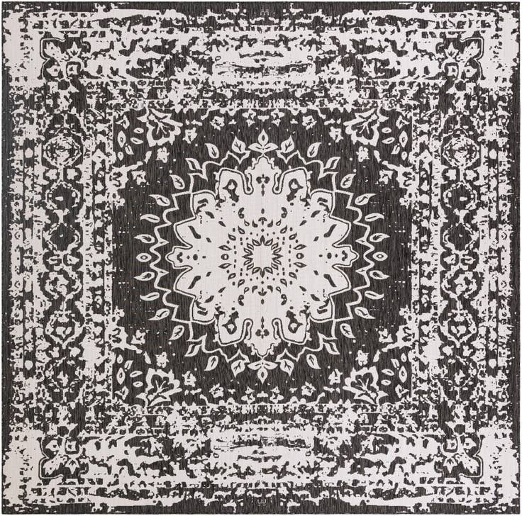 Detail image of 12' x 12' Easy-Clean Traditional Indoor / Outdoor Square Rug
