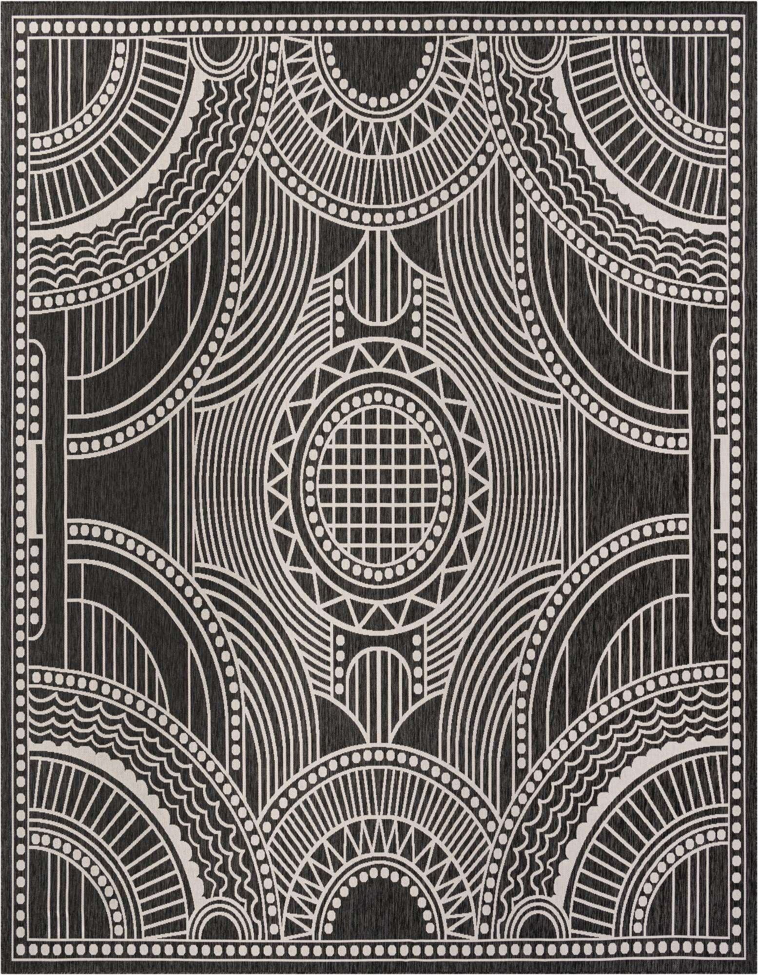 13' x 13' Easy-Clean Traditional Indoor / Outdoor Square Rug