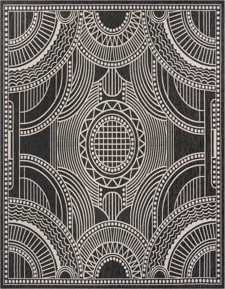 Detail image of 13' x 13' Easy-Clean Traditional Indoor / Outdoor Square Rug