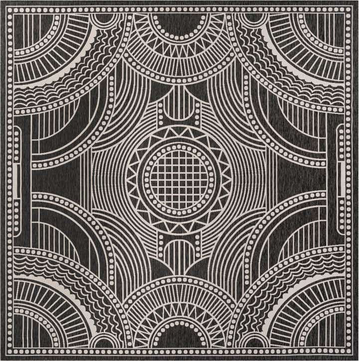 13' x 13' Easy-Clean Traditional Indoor / Outdoor Square Rug