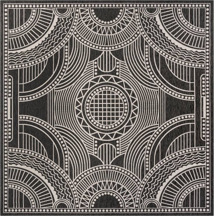 Detail image of 13' x 13' Easy-Clean Traditional Indoor / Outdoor Square Rug