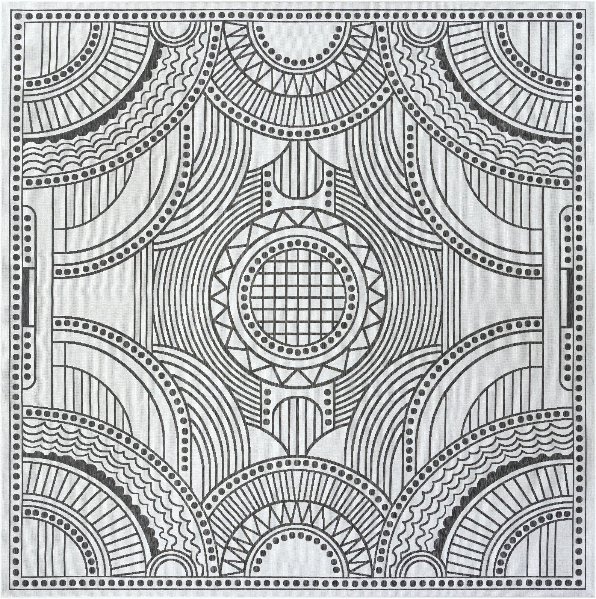 13' x 13' Easy-Clean Traditional Indoor / Outdoor Square Rug