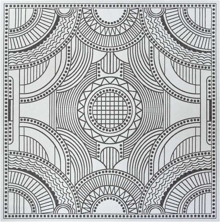 13' x 13' Easy-Clean Traditional Indoor / Outdoor Square Rug