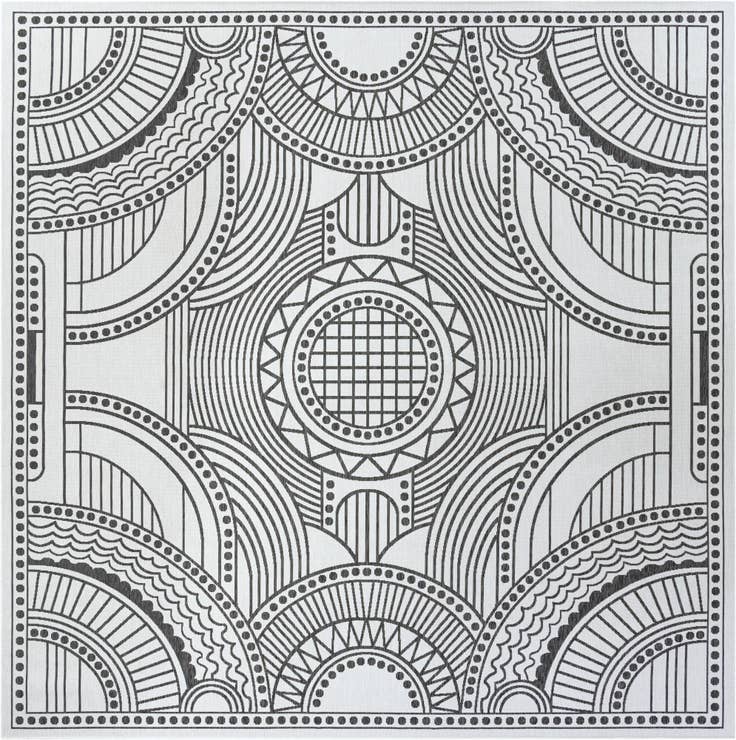 Detail image of 13' x 13' Easy-Clean Traditional Indoor / Outdoor Square Rug