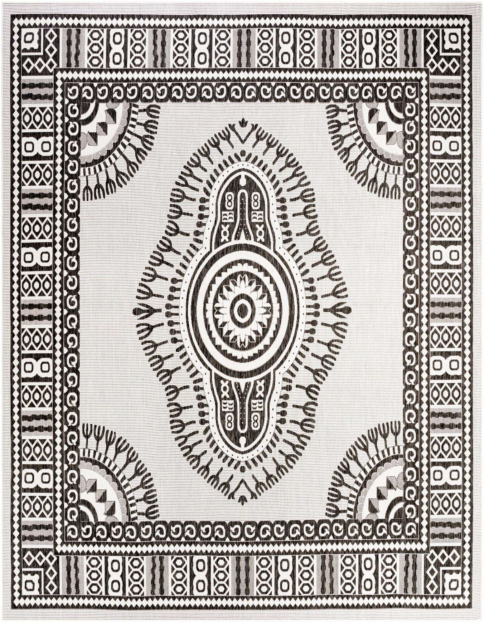 13' x 13' Easy-Clean Traditional Indoor / Outdoor Square Rug