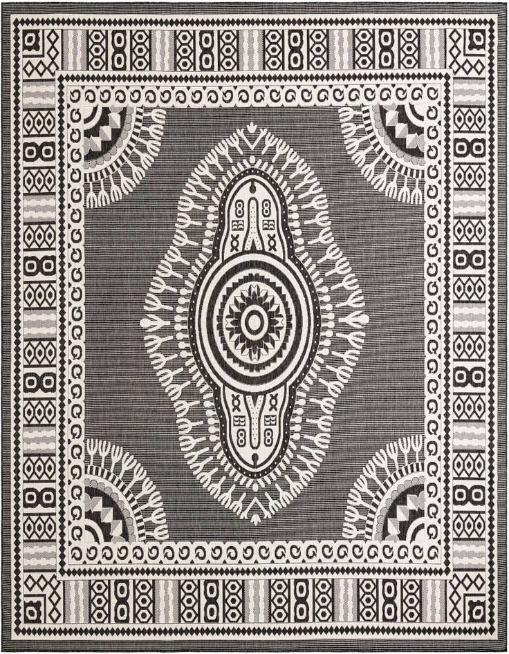 Detail image of 13' x 13' Easy-Clean Traditional Indoor / Outdoor Square Rug
