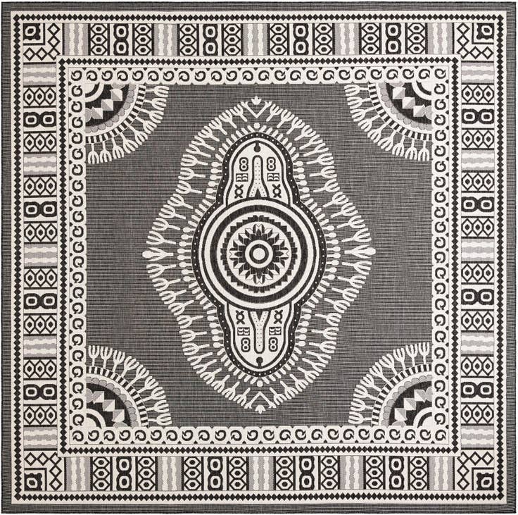 Detail image of 13' x 13' Easy-Clean Traditional Indoor / Outdoor Square Rug