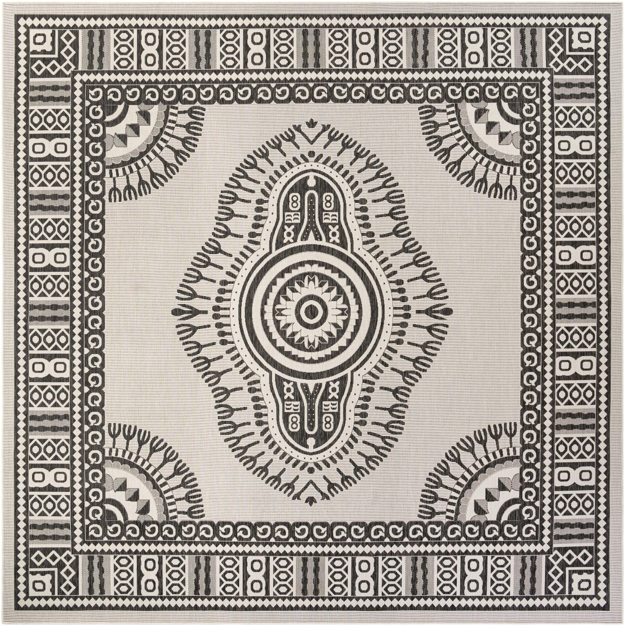 13' x 13' Easy-Clean Traditional Indoor / Outdoor Square Rug