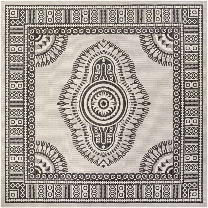 13' x 13' Easy-Clean Traditional Indoor / Outdoor Square Rug