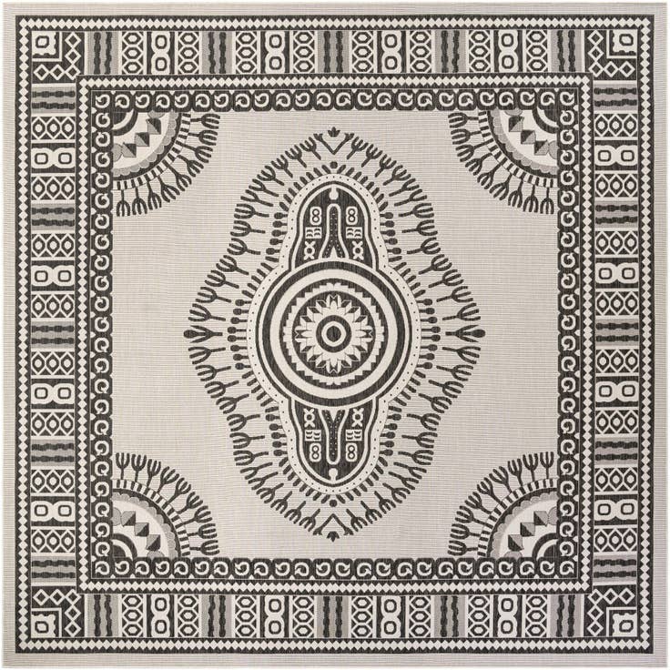 Detail image of 13' x 13' Easy-Clean Traditional Indoor / Outdoor Square Rug