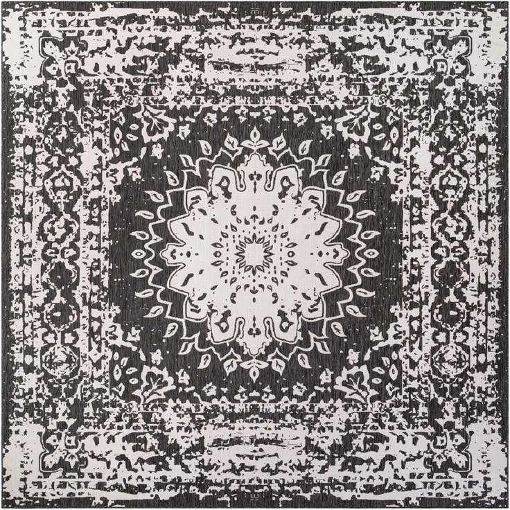 Detail image of 13' x 13' Easy-Clean Traditional Indoor / Outdoor Square Rug