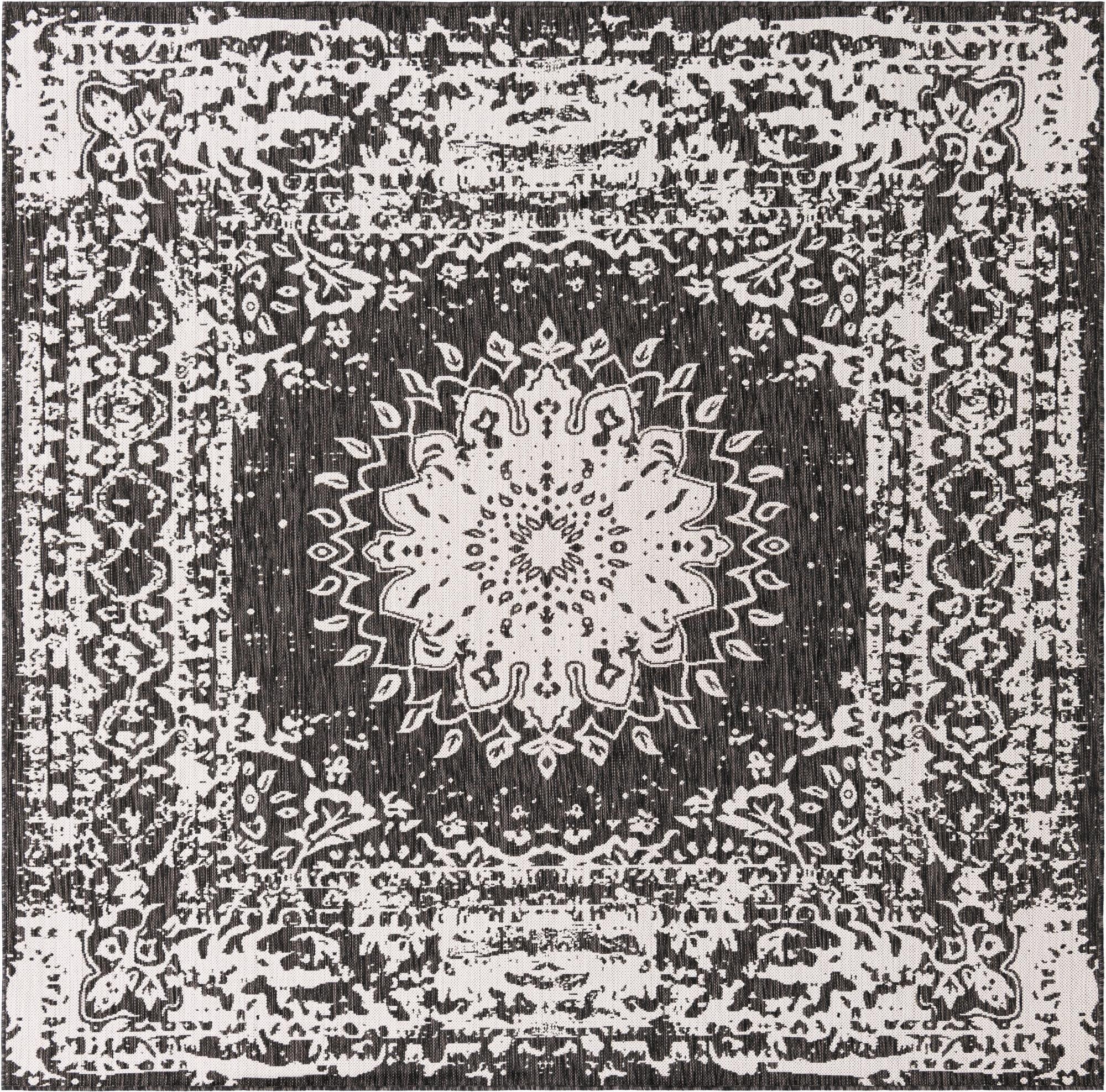 Primary image 7' 10 x 7' 10  Washable Traditional Indoor / Outdoor Square Rug