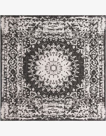 10' x 10' Easy-Clean Traditional Indoor / Outdoor Square Rug