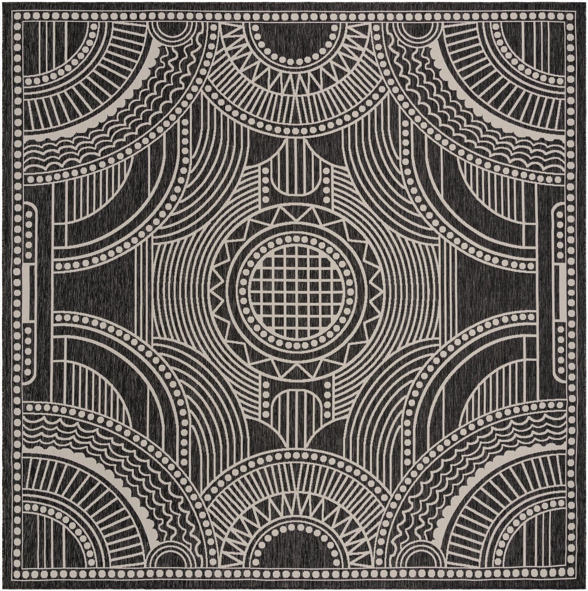 12' x 12'  Washable Traditional Indoor / Outdoor Square Rug