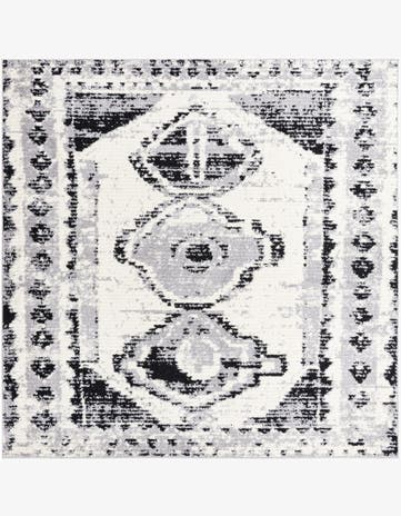 Black and White Tagine Square Rug