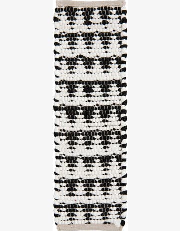 Black and White Hand Woven Chindi Jute Stair Rug