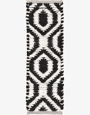 Black and White Hand Woven Chindi Jute Stair Rug