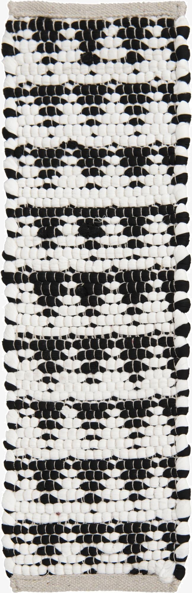 0' 9 x 2' 6  Hand Woven Chindi Jute Stair Rug