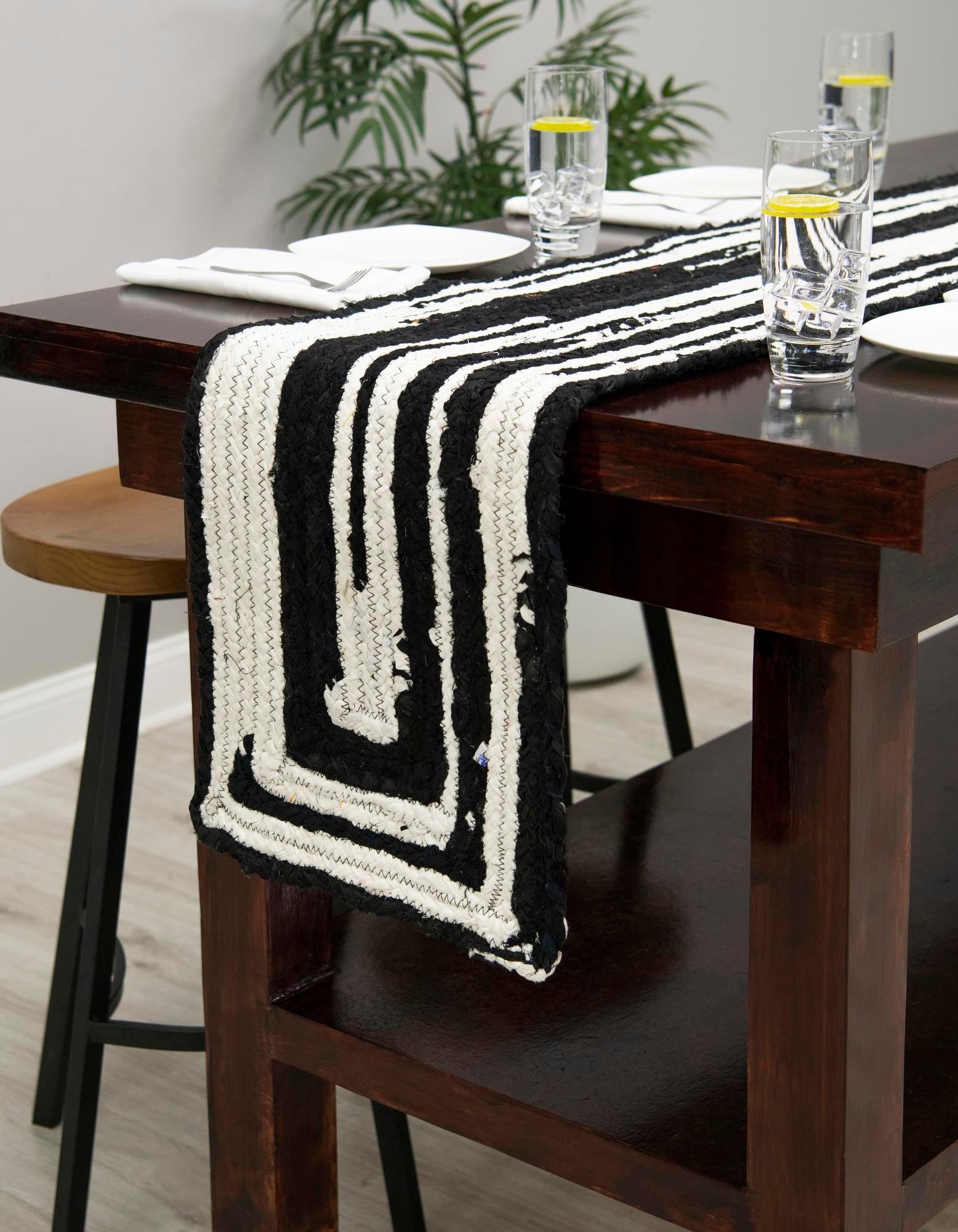 1' 2 x 5' 1 Handmade Braided Chindi Table Runner Rug