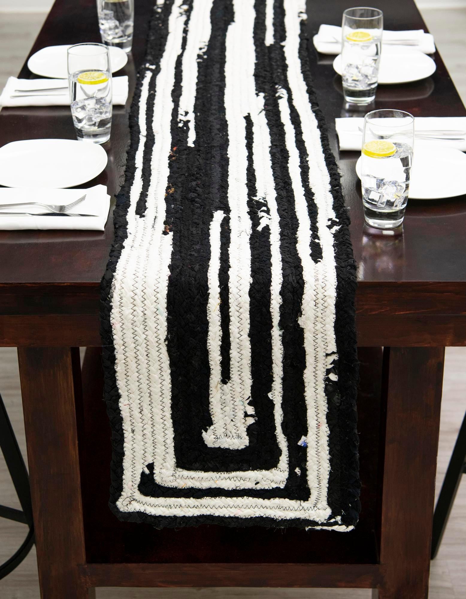 1' 2 x 5' 1 Handmade Braided Chindi Table Runner Rug