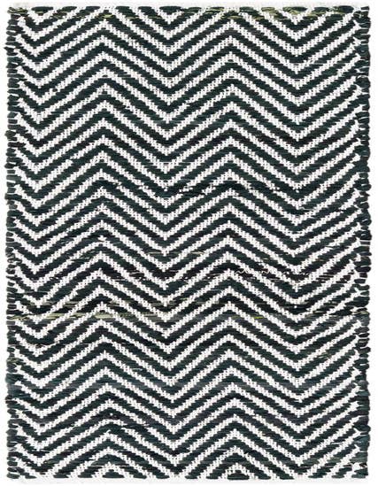 Detail image of 1' 2 x 6' 1 Hand Woven Chindi Chevron Table Runner Rug