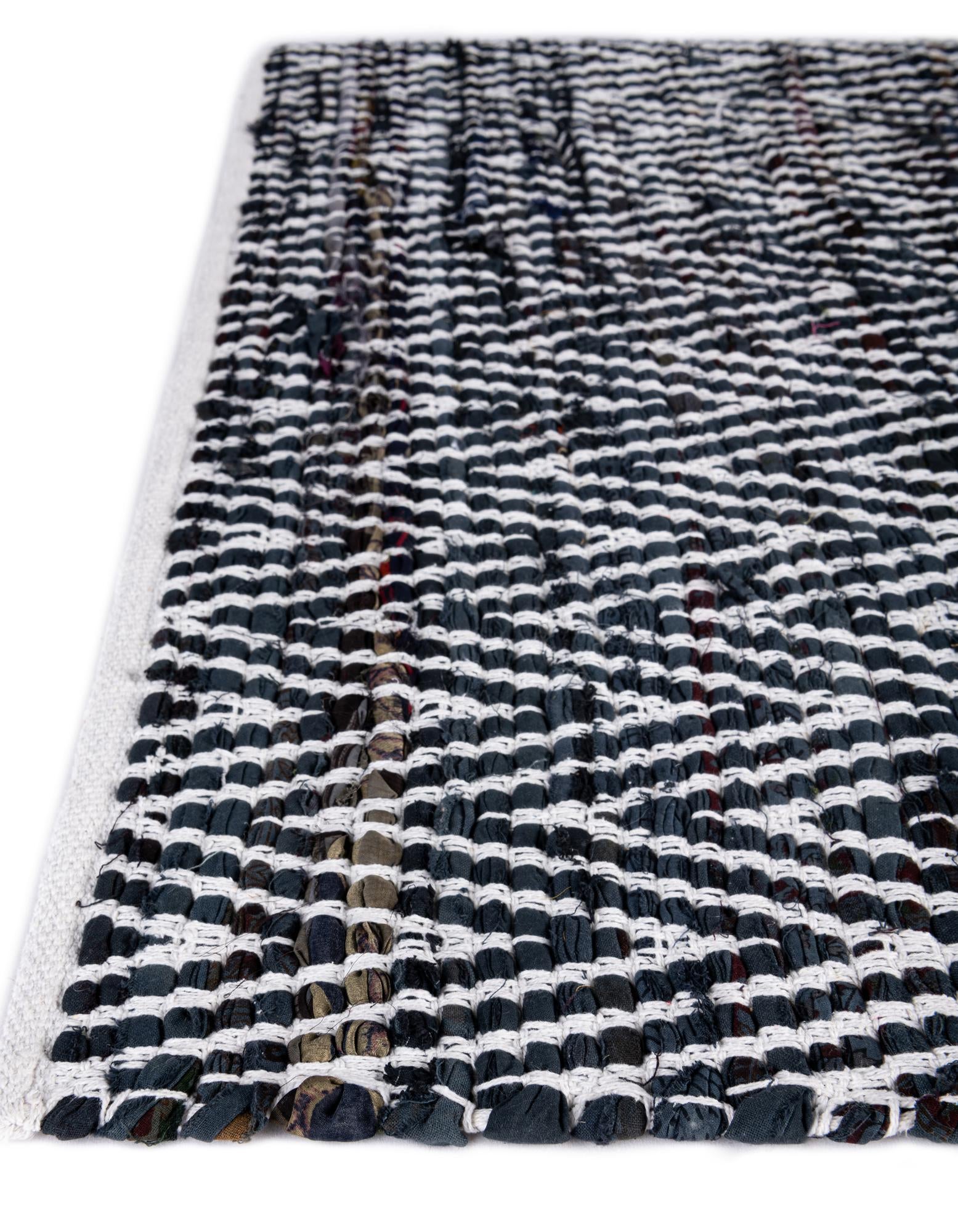 1' 2 x 10' Hand Woven Chindi Chevron Table Runner Rug
