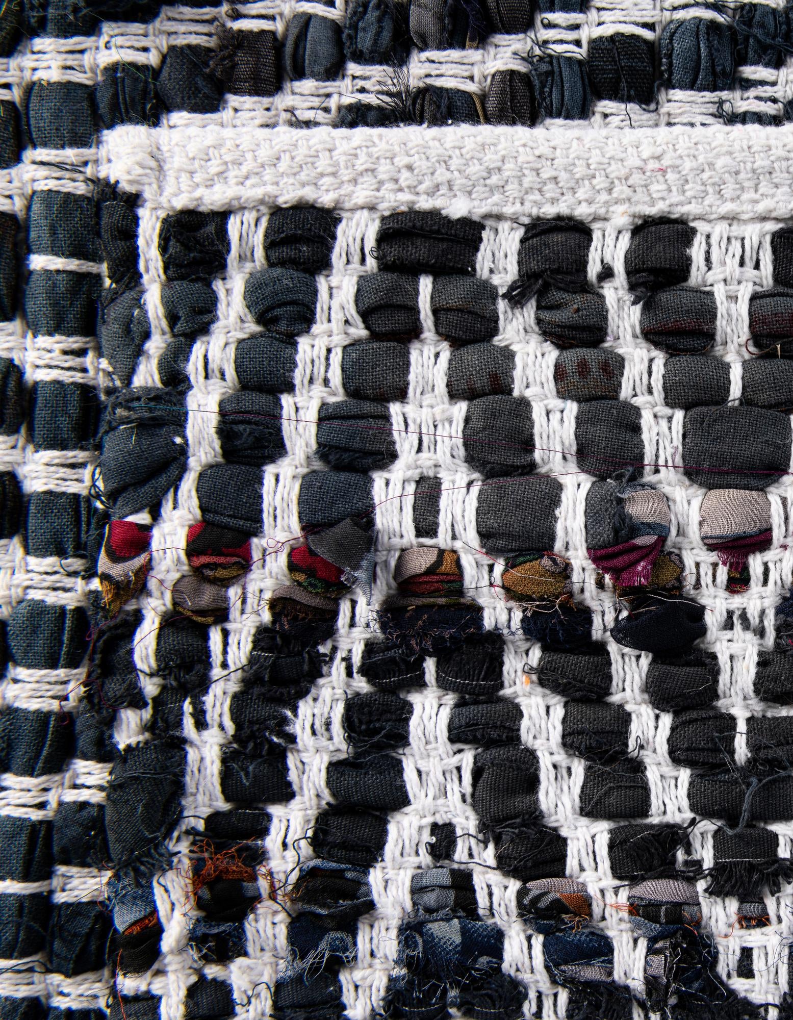 1' 2 x 10' Hand Woven Chindi Chevron Table Runner Rug