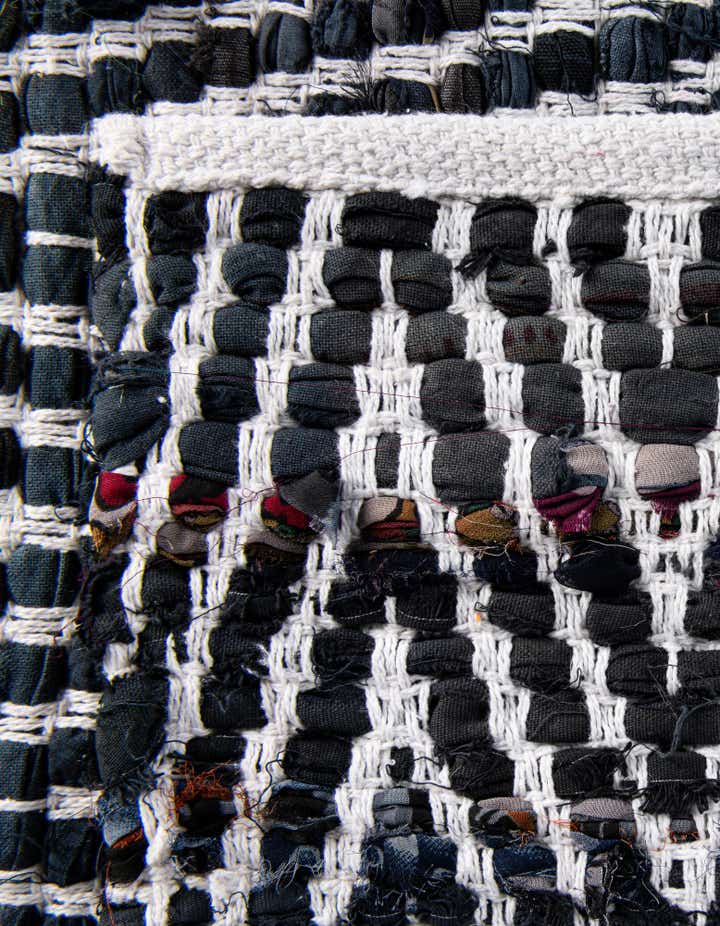 1' 2 x 10' Hand Woven Chindi Chevron Table Runner Rug