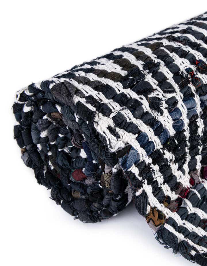 1' 2 x 10' Hand Woven Chindi Chevron Table Runner Rug