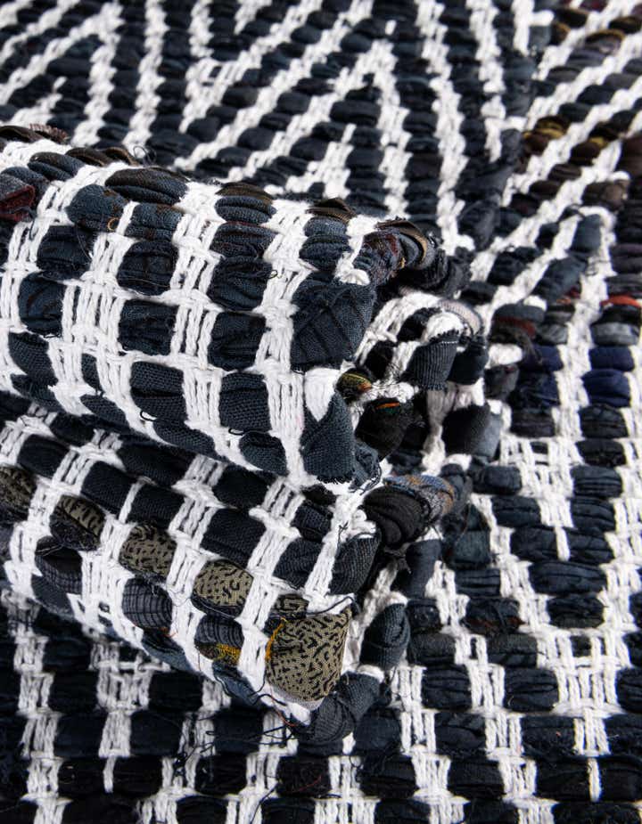 1' 2 x 10' Hand Woven Chindi Chevron Table Runner Rug