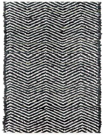 Detail image of 1' 2 x 8' Hand Woven Chindi Chevron Table Runner Rug