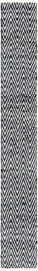 Detail image of 1' 2 x 10' Hand Woven Chindi Chevron Table Runner Rug