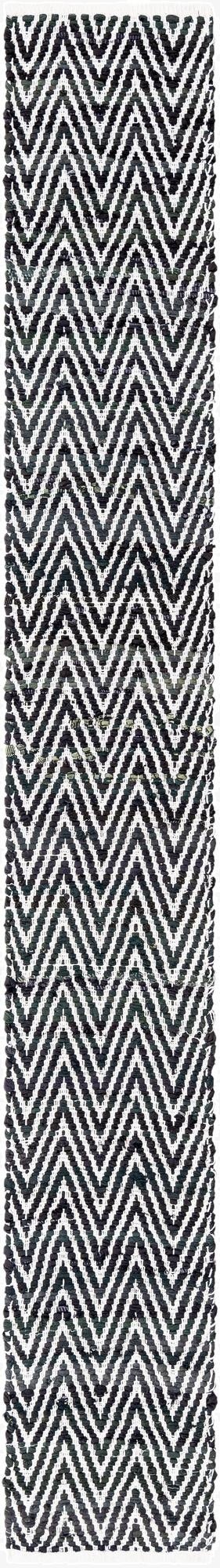 Primary image 35cm x 305cm  Hand Woven Chindi Chevron Camino de mesa Alfombra
