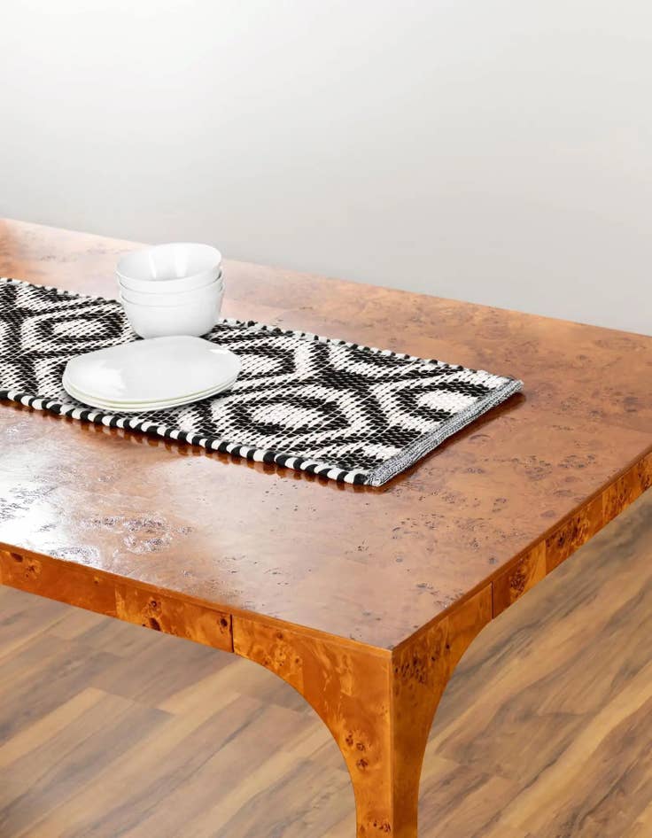 Detail image of 1' 2 x 6' 1  Hand Woven Chindi Jute Table Runner Rug