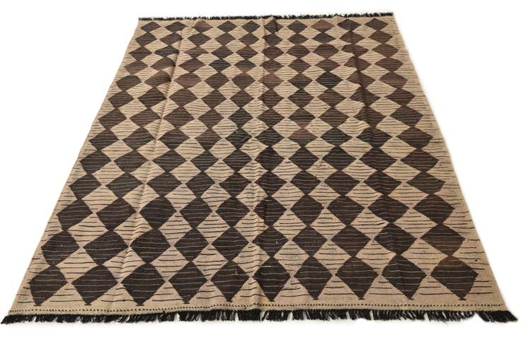 Detail image of 5' x 6' 4 Hand Woven Kilim Modern Wool Rug