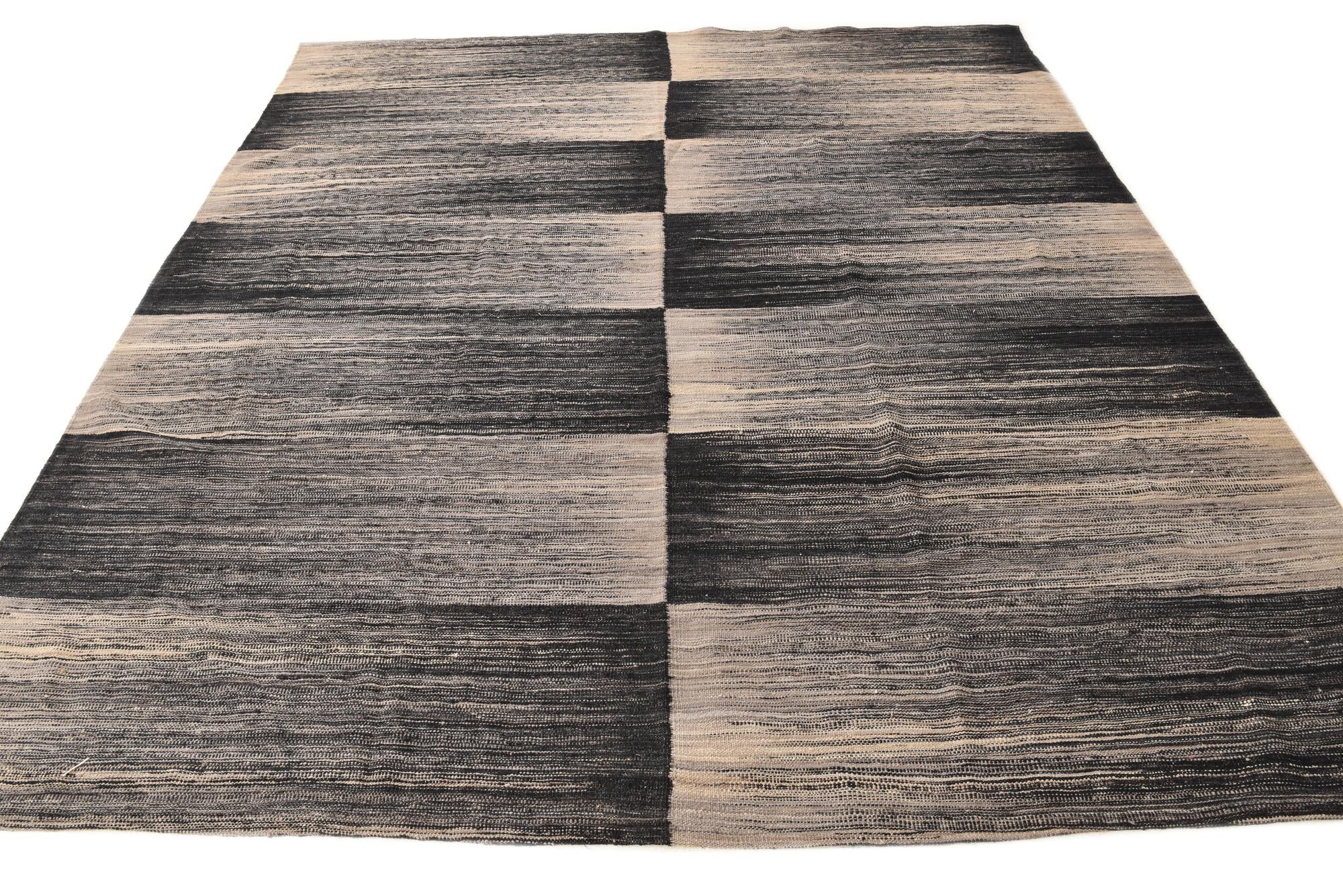 8' 4 x 9' 9 Hand Woven Kilim Modern Wool Rug