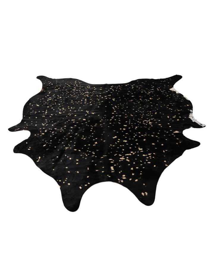 6' 9 x 6' 10 Cowhide Leather Freeform Rug