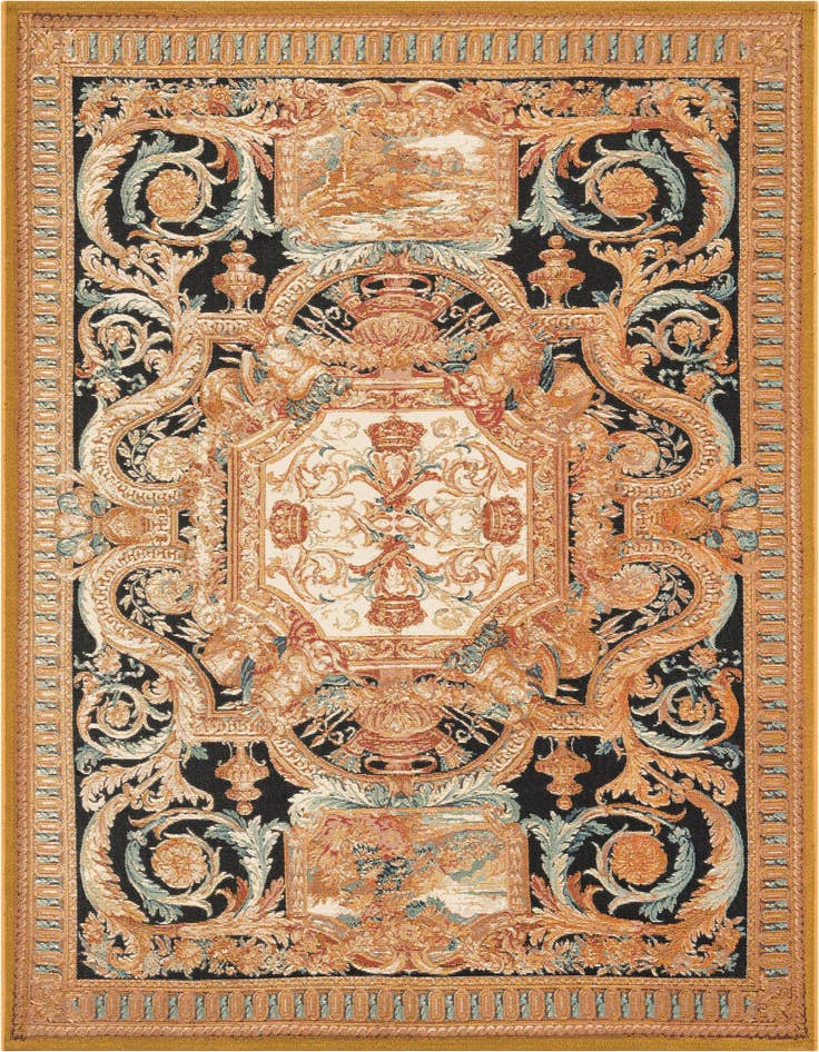 Detail image of 5' 3 x 7' Easy-Clean Traditional Indoor / Outdoor Rug
