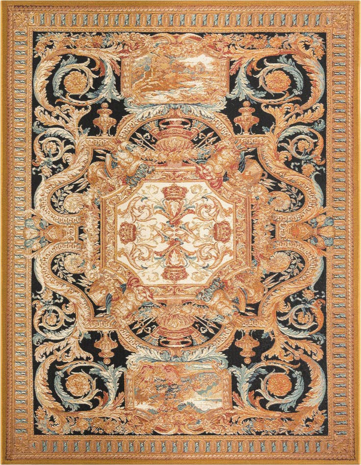 Detail image of 5' 3 x 8' Easy-Clean Traditional Indoor / Outdoor Rug