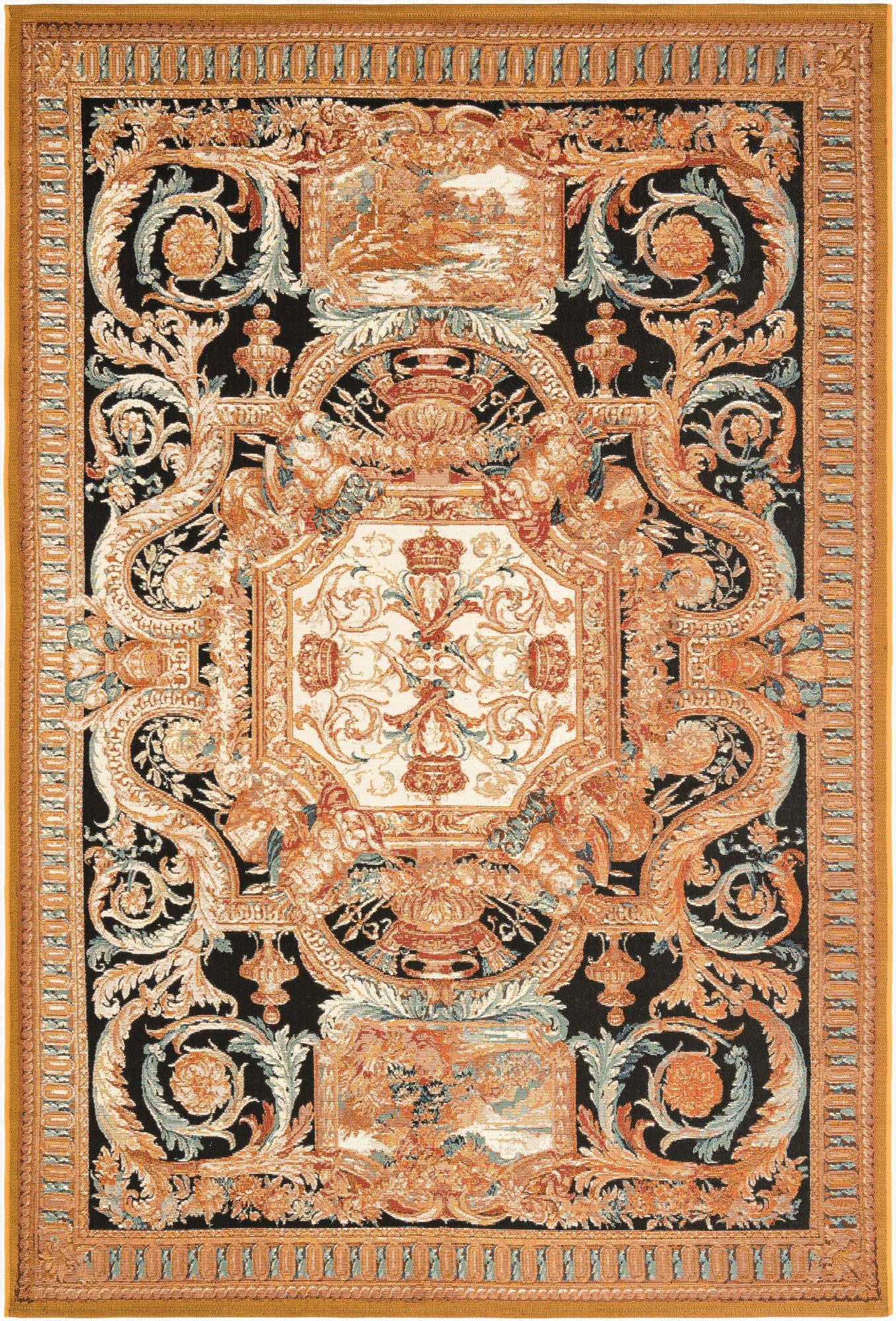 6' x 9'  Washable Traditional Indoor / Outdoor Rug