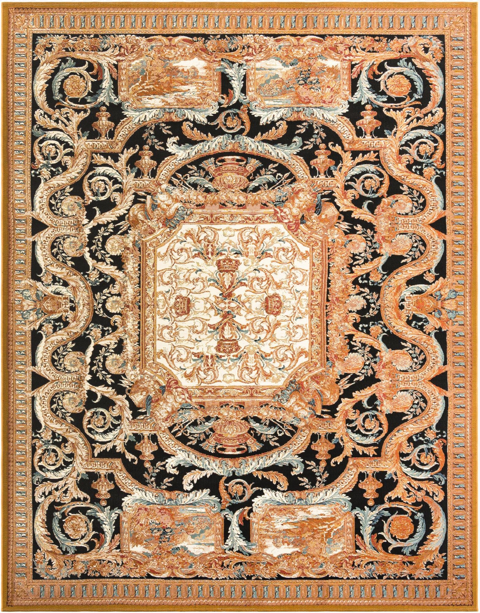 9' x 12'  Washable Traditional Indoor / Outdoor Rug
