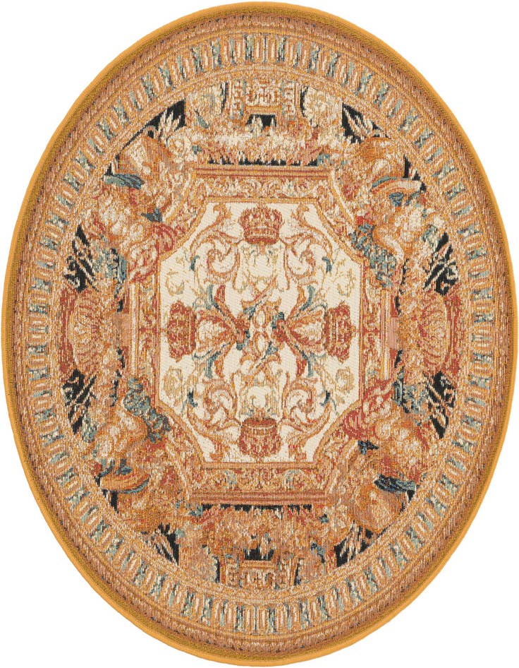 Detail image of 3' 3 x 3' 3 Easy-Clean Traditional Indoor / Outdoor Round Rug