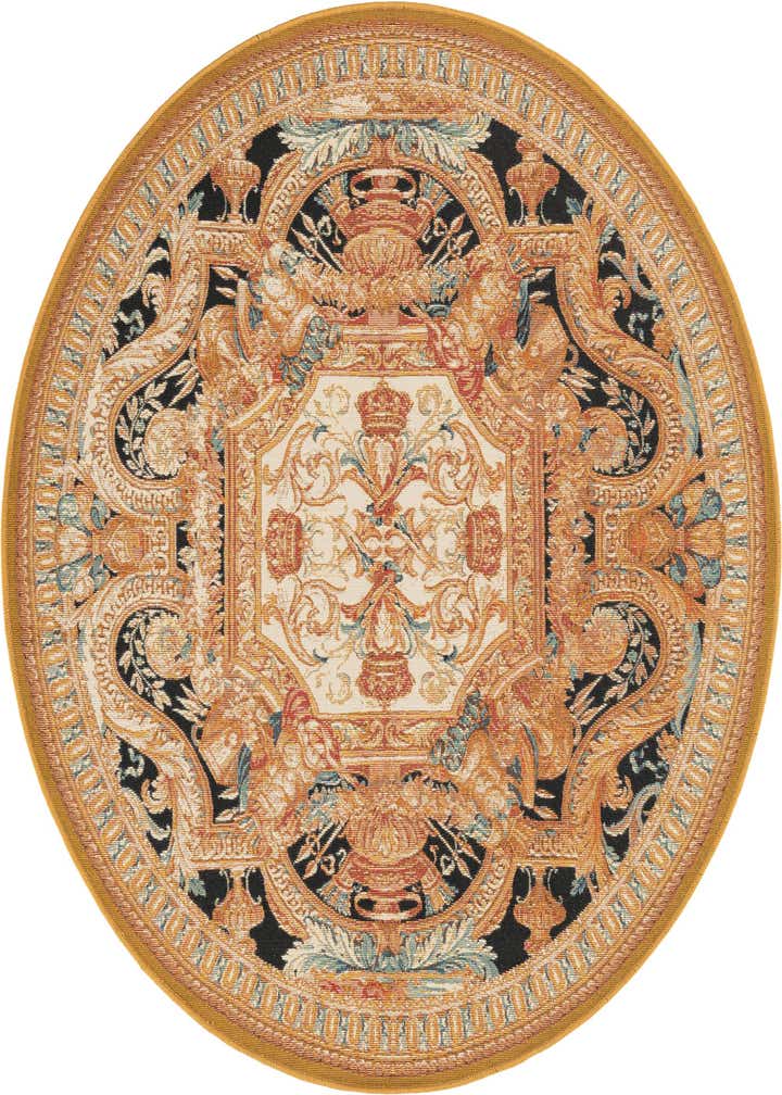 5' 3 x 5' 3 Easy-Clean Traditional Indoor / Outdoor Round Rug